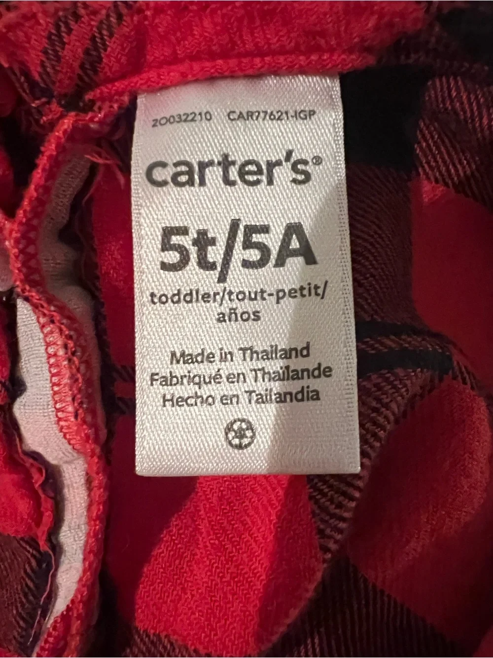 Carter's Red and Black Plaid Ruffle Top 5T